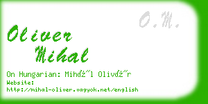 oliver mihal business card